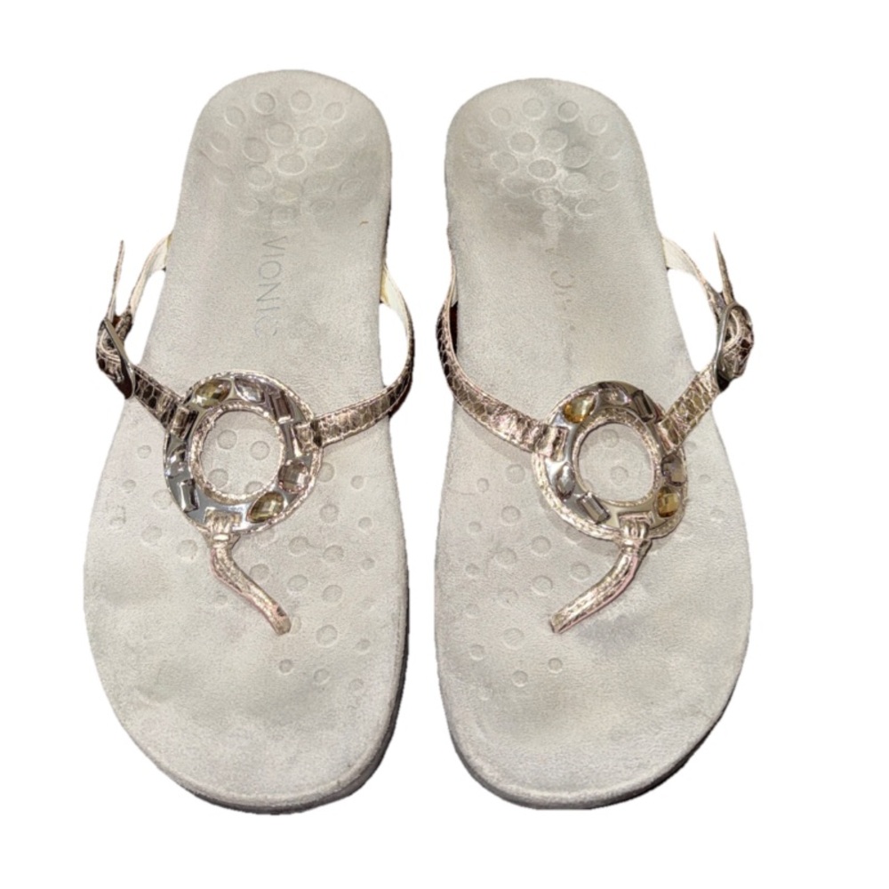 Vionic Embellished Women's Sandals Metallic Silver Comfort Vio Motion Balance